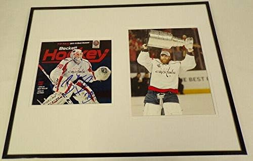 Braden Holtby חתום מסגר 16x20 תצוגת תמונות JSA Capitals Cup Stanley - תמונות NHL עם חתימה