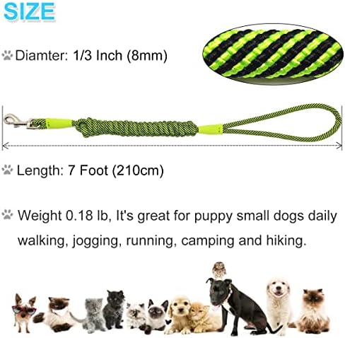 רצועת כלבים קטנה של בוסוואני 7ft, רצועת חבל ניילון קל משקל לחיות מחמד של גורים, חתולים, בעלי חיים קטנים כלבים בינוניים הליכה