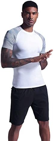 2023 חולצות אימון לגברים חדשים מתאימים יבש כושר שרוול קצר רשת אתלטית חולצות כותנה מצוידת חולצות טי