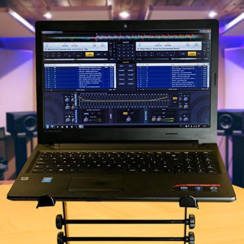 מעמד מחשב נייד של Rockjam DJ נייד עם גובה מתכוונן, עיצוב נגד החלקה, עובד למחשבים ניידים, בקרים ונגני CD