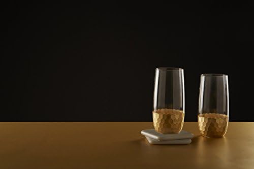 כלי בית פרמייר 240 מל כוסות כדור גבוהות עיצוב חלת דבש כוסות מרטיני כוסות שתייה ברורות מרגריטה סט זכוכית של 4 7 x 7 x 15 סמ,
