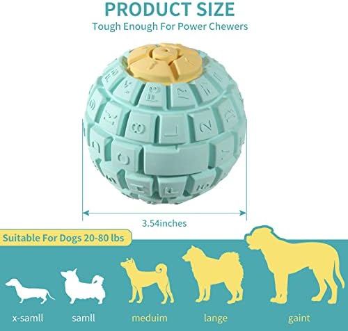 יולמו כדורי כלבים חריקים גומי צעצועי כלבים בלתי ניתנים להריסה עבור מקלדת אגרסיבית של כדור עמיד לכלבים גדולים בינוניים, צהבה
