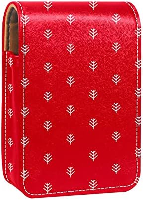 אדום חג המולד עץ סניף גלוס מחזיק שפתון מקרה נייד איפור תיק נסיעות שפתון ארגונית מקרה עם מראה מיני שפתון תיבת אחסון עבור נשים