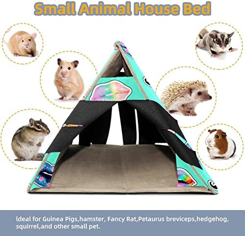 מיטת בית חזיר גינאה, ארנב מחבוא גדול, בעלי חיים קטנים קן קן בית גידול כלוב בצבעי מים דפוס שפתיים צבעוניות
