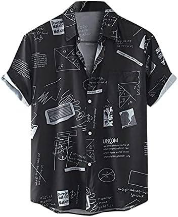 XXBR Mens Hawaiian חולצות שרוול קצר גרפיקה מודפסת כפתור למטה צמרות וינטג