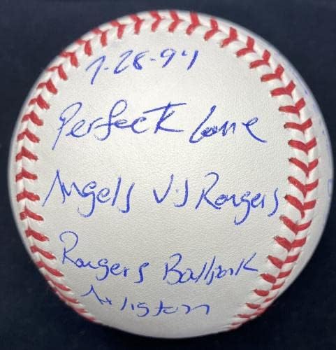 קני רוג'רס איוואן רודריגז משחק מושלם חתום בייסבול בייסבול JSA - כדורי בייסבול חתימה