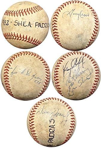 1982 SD Padres מול ניו יורק Mets משחק השתמש בבייסבול חתום דייב דרווק Auto COA - משחק חתימות MLB משומש בייסבול