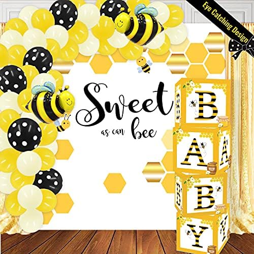 דבורה מקלחת לתינוק קופסאות בלון דבורת דבש חסימות דבורת דבש שמחה של מסיבת יום דבורה ציוד מה זה יהיה מגדר דבורה יחשוף את העיצוב אמא לדבורה