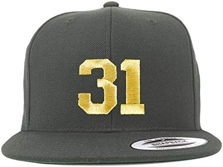 טרנדי הלבשה חנות מספר 31 זהב חוט שטוח ביל סנאפבק בייסבול כובע