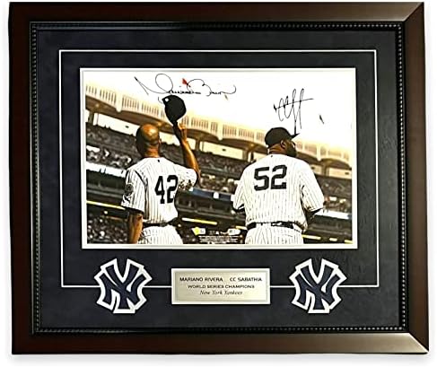 מריאנו ריברה ו- CC Sabathia חתמו אוטומטית 16x20 תמונה ממוסגרת ל- 20x24 קנאים - תמונות MLB עם חתימה