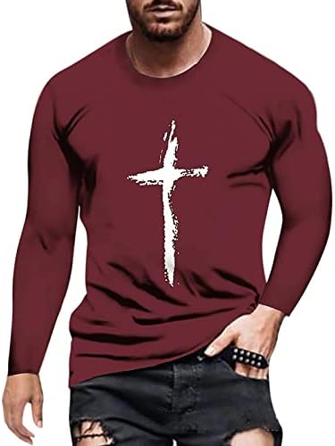 חולצות לגברים שרוול ארוך כושר שריר y2k חולצות גרפיות ישוע חוצה אמונה חולצות סוודרים חולצות מזדמנים מסוגננות