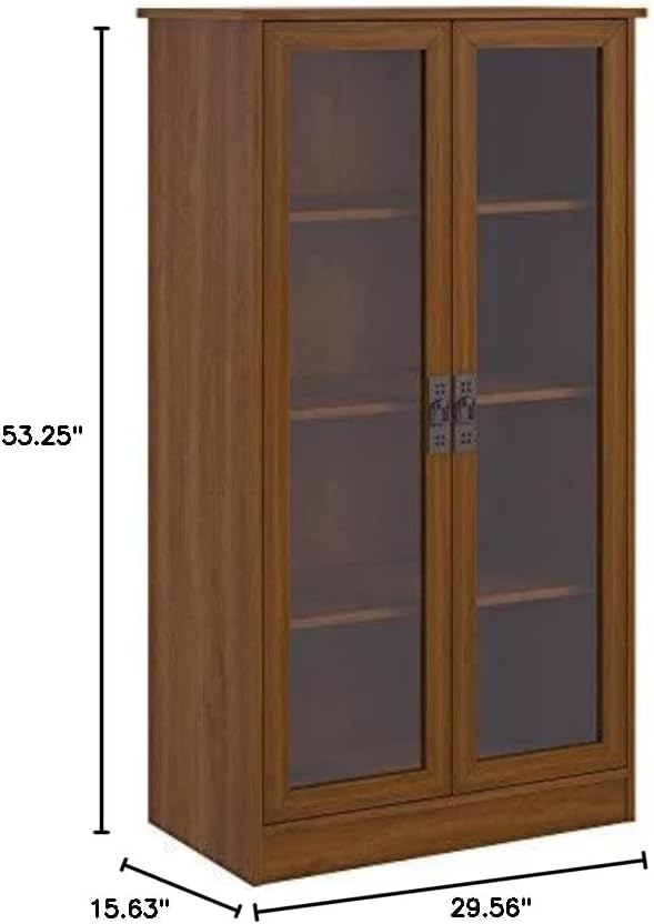 אמריווד בית קווינטון פוינט 4 מדפים כוננית עם דלתות זכוכית, השראה דובדבן