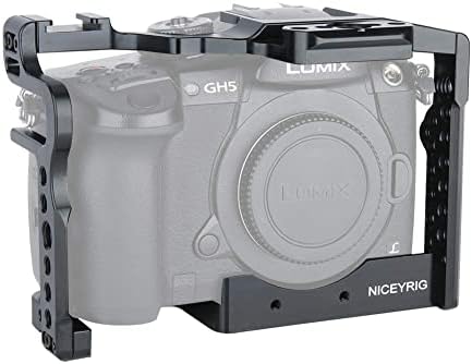 כלוב Niceyrig עבור Panasonic Lumix GH5/GH5 II/GH5s, משולב עם נעילת כבל מצלמה נעליים קרה - 191