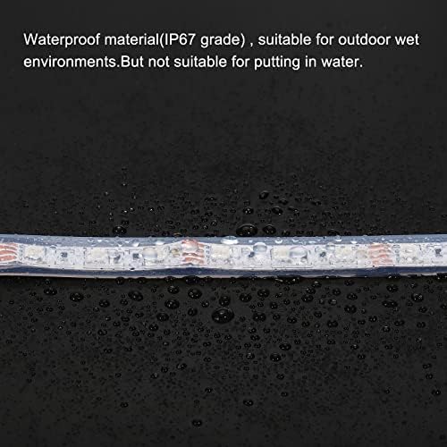 פטיקיל שרוול צינור סיליקון 16.4 רגל, שטוח גמיש איי-פי-67 כיסוי הגנה עמיד למים מתאים לרצועת לד לא עמידה ברוחב 12 ממ, ברור