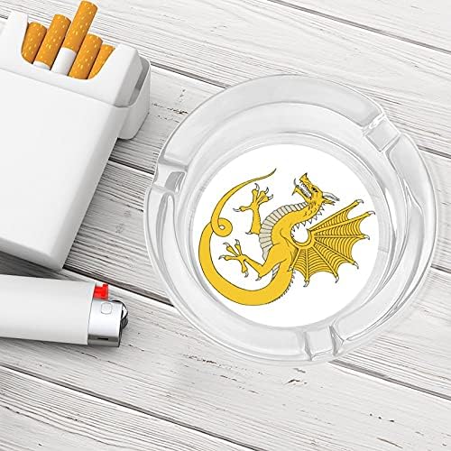 דגל של ויילס וולשי קריסטל מאפרה סיגריות וסיגרים מחזיק מגש אפר מכרה עגול עגול מקורה עיצוב חיצוני