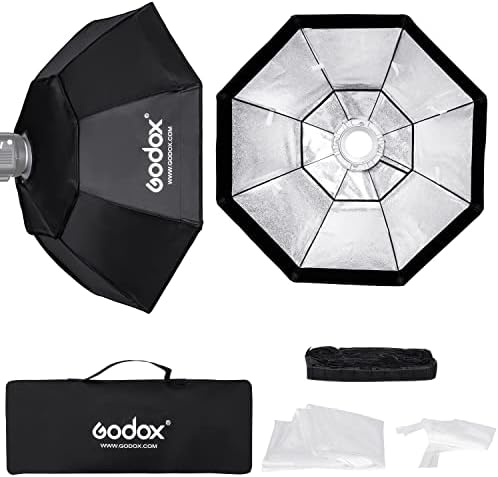גודוקס אוקטגון סופטבוקס 37 אינץ ' /95 סמ מפזר אור צילום ומשנה עם רשת חלת דבש ותושבת מהירות עבור תאורת סטרוב של סטודיו לצילום מונולייט