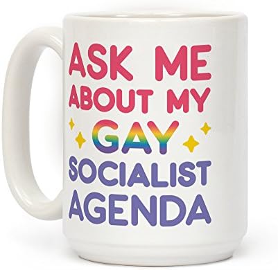 נראהאדם לשאול אותי על שלי הומו סוציאליסטי סדר יום לבן 15 אונקיה קרמיקה קפה ספל