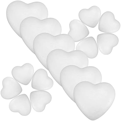Hoement 200 PCS קצף לב צעצועים לילדים צעצועי יד עיצוב יד לילדים קצף לבן לב לב קצף בצורת קצף פרחוני כדורי קצף פרחוני קישוט מלאכה בעבוד