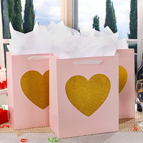 12 יחידות 13 מתנת תיק עם רקמות נייר זהב גליטר לב לחתונה האהבה יום הולדת כלה מקלחות ימי נישואים המתוק יום ועוד