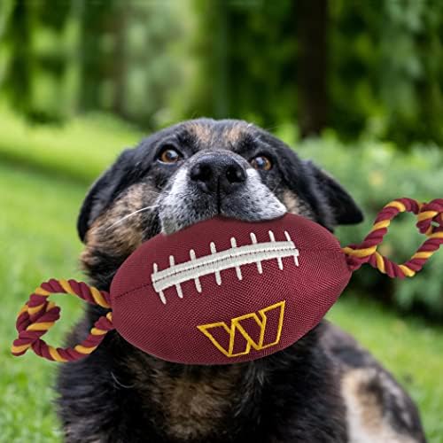 חיות מחמד ראשון פוטבול וושינגטון מפקדים כדורגל כלב צעצוע, קשה ניילון באיכות חומרים עם חזק למשוך חבלים & מגבר; פנימי חורק ב ליגת הפוטבול