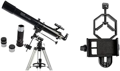 Celestron PowerSeeker 80EQ טלסקופ עם מתאם סמארטפון בסיסי 1.25 לתפוס את התגליות שלך