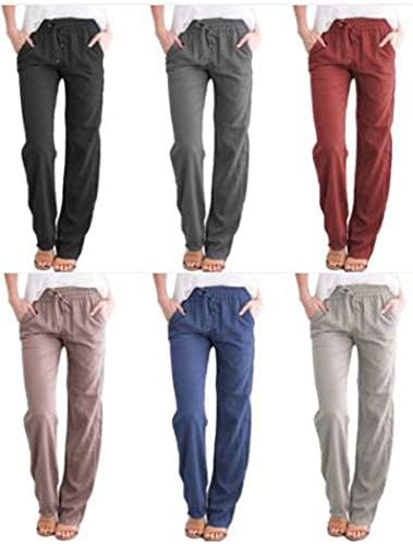 מכנסי כותנה רזים של כותנה כותנה לנשים מכנסי טרנינג טרקלין מכנסיים מכנסיים רופפים מכנסיים קלים רכים