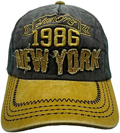 כובע בייסבול כותנה של ניו יורק, כובע אבא שטוף קלאסי רטרו במצוקה כובעי סנאפבק מתכווננים לגברים נשים בני נוער ילדים