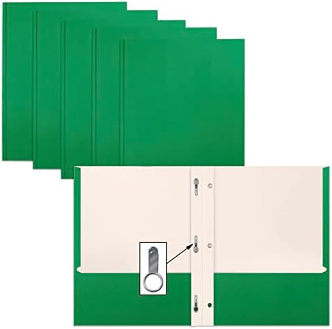 ירוק נייר 2 כיס תיקיות עם שיניים, 50 חבילה, על ידי טוב יותר משרד מוצרים, מט מרקם, מכתב גודל נייר תיקיות, 50 חבילה, עם 3 מתכת חודים אטב