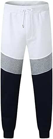 אימוני גלישה של XZHDD לגברים, קפוצ'ונים טלאים בצבע מכנסי טרנינג 2 תלבושות תלבושות ספורט ספורט מתאים לחליפות הזעה להתאמה עם חולצות טריקו,