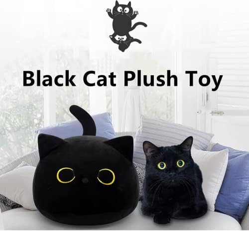 15.7 ב שחור חתול בפלאש צעצוע שחור חתול כרית, רך בפלאש בובת חתול כרית, ממולא בעלי החיים בפלאש כרית תינוק בפלאש צעצועי חתול צורת עיצוב ספה
