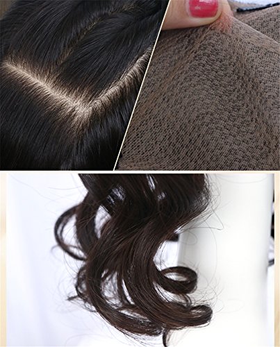 סוסנקי 5 איקס 6 משי בסיס שיער טבעי טופרים גלי תסרוקת קליפים ב וויגלט שיער חתיכות עבור נשים עם שיער דליל, 12 חום כהה