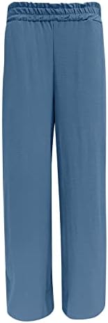 מכנסי קפרי פשתן מזדמנים של פוטון מכנסי קפרי לנשים חוף רופף בכושר גבוה עלייה מערבית בצבע מוצק מערבי עם כיסים קצוצים