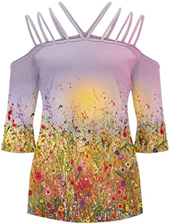 טיול חולצה כושר רופף לנשים בקיץ סתיו שרוול ארוך 2023 אופנה צוות כותנה צוואר צוואר בראנץ 'בראנץ' קפלים חולצה C7