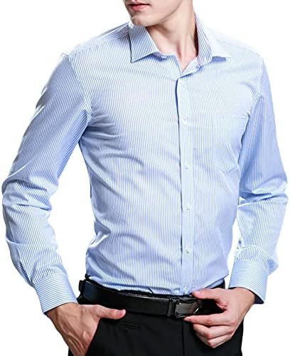 גברים של שרוול ארוך כפתור למטה חולצות מוצק כותנה קל משקל רזה מתאים חולצות קלאסי אופנתי עסקים שמלת חולצה