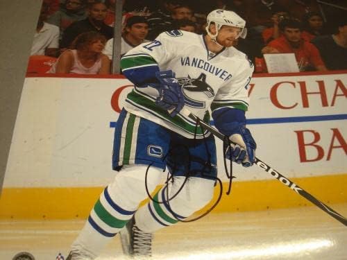 דניאל סדין החתום על ונקובר קאנוקס 8x10 Photoped PSA/DNA COA 1B - תמונות NHL עם חתימה עם חתימה