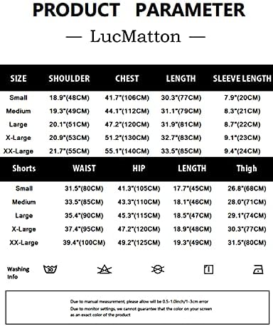 עיצוב טלאים לגברים של Lucmatton 2 תלבושות תלבושות אתני כפתור נסתר אתני חולצה עם שרוול קצר ומכנסיים קצרים