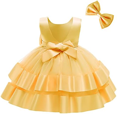 Pideno 3M-6T פעוט ילדה Bowknot Backless Tutu שמלת פרוע תחרה Tulle שמלת שמלות מסיבות לתינוקות עם בגדי ראש