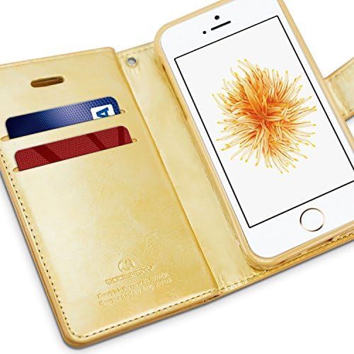 ארנק גוספרי מנסור לאפל אייפון קייס אייפון 5 קייס אייפון 5 קייס כיסוי להעיף בעל כרטיס דו צדדי-זהב
