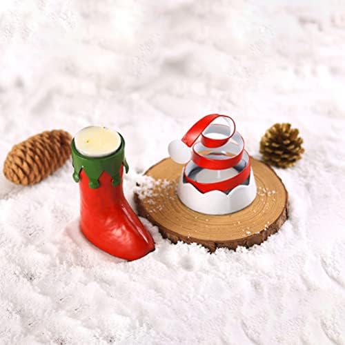 3 יחידות חג המולד אלמנט פמוט עץ כובע מגפי פמוט ברזל נר קישוט חג בית קישוטים