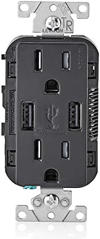 Leviton T5632-E מטען USB/כלי דופלקס עמיד בפני חבל