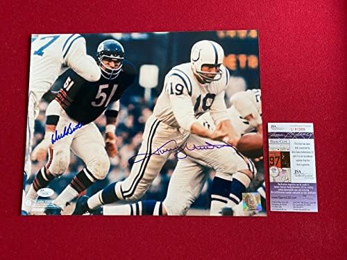 דיק בוטקוס/ג'וני יוניטס, עם חתימה 11x 14 צילום - תמונות NFL עם חתימה
