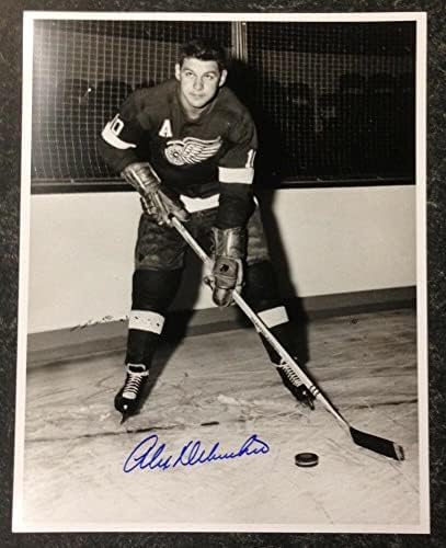 אלכס דלבצ'יו חתום על כנפיים אדומות של דטרויט 11 x 14 צילום - תמונות NHL עם חתימה