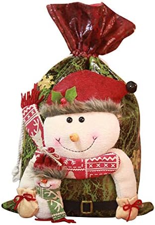 תיק מתנה של PlplaOOO חג המולד, מתנות ממתקים מיכל עם משיכה, תפאורה לחג המולד חמוד, ציוד למסיבות פסטיבל, תיקים לעטיפת חג מולד, שקיות ממתקים