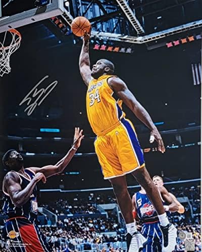שאקיל אוניל חיצה את לוס אנג'לס לייקרס 16x20 צילום בקט היה עד מספר 1 - תמונות NBA עם חתימה