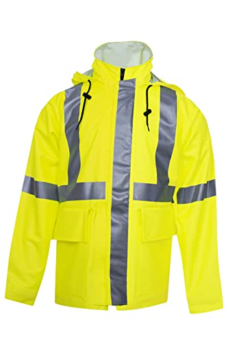 הלבוש בטיחות לאומי R30RL06LG ARC H2O FR ז'קט גשם, Class 3, גדול, צהוב פלורסנט