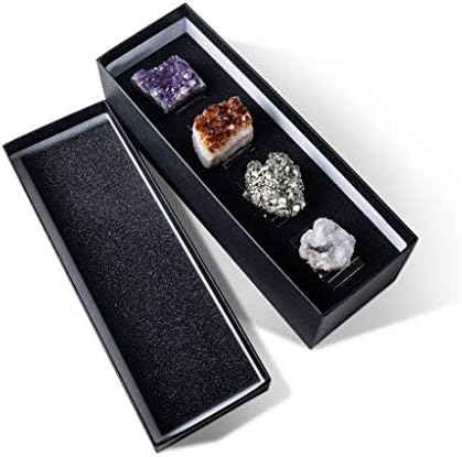 UXZDX 8 יחידות/קופסא מפיות טבעות מחזיק בחתונה עיצוב ארוחת ערב לחתונה עם אבן טבעית קוורץ גאוד פיריט אשכול קריסטל