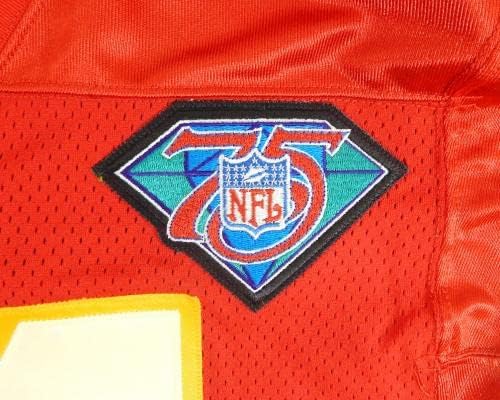 ראשי קנזס סיטי מאט בלונדין 14 משחק הונחה ג'רזי אדום NFL 75th Patch 40 9 - משחק NFL לא חתום בשימוש בגופיות