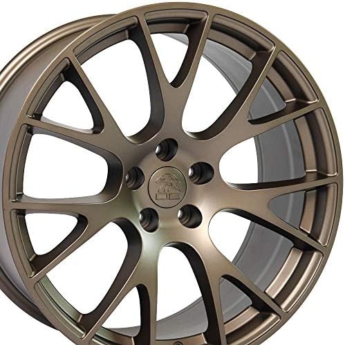 OE Wheels LLC 22 אינץ 'חישוקים מתאימים לקרייזלר אספן דקוטה דורנגו ראם 1500 ראם Hellcat Style DG69 22X10 סט ברונזה סט
