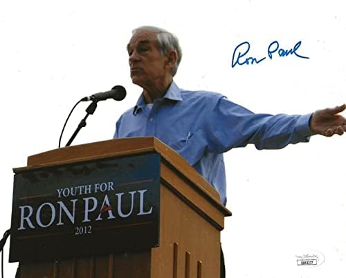 חבר הקונגרס של רון פול טקסס חתם על 8X10 תמונות חתימה על חתימה של JSA - תמונות מכללות עם חתימה