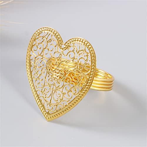 N/A 12 חתיכות אביזרי שולחן מפית לב טבעת גזרת מתכת טבעת לב טבעת לב